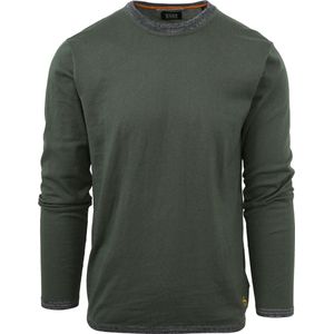 Scotch and Soda - Pullover Wolmix Donkergroen - Heren - Maat L - Modern-fit