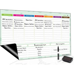 Brute Strength - Magnetisch Weekplanner whiteboard (20) - A3 - Planbord - Familieplanner  - Gezinsplanner - To Do Planner