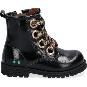 BunniesJR Tosca Trots Meisjes Combat Boots - Zwart - Leer - Veters