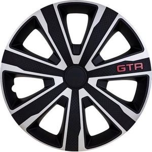 J-tec Wieldoppenset Gtr Carbon 14 Inch Abs Zilver/zwart 4 Stuks