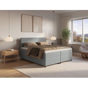 Complete Boxspring Barcelona incl. Topper - 180x200 - Grijs