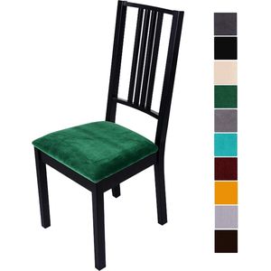 stoelbekleding zitvlak zachte stoelbekleding stoel stretch stoelovertrekken voor eetkamerstoelen afwasbaar mooie overtrek hoezen voor stoelen, Set van 2