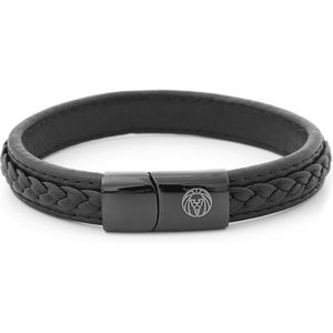 Lucleon - Heren - Leer Armband - Zwart