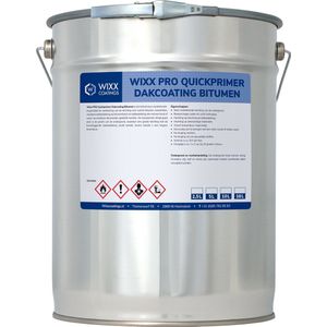 Wixx PRO Quickprimer Dakcoating Bitumen - 10L - Zwart