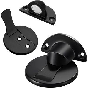 Titel: 2 stuks magnetische deurstoppers onzichtbare vloermagneet deurstop roestvrij stalen deurhouder vangst zwarte zware deurstoppers met 3M zelfklevend en schroef