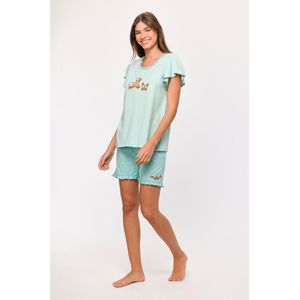 Woody pyjama dames - kreeft - streep - 251-10-PSG-S/921 - maat L