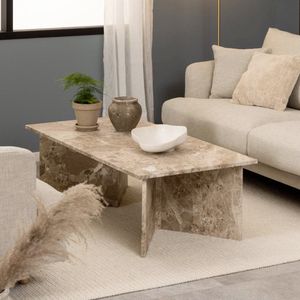 Sohome Salontafel Nancie - Marmer - 140 x 70cm - lattebruin