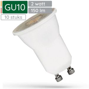 Spectrum LED Spot GU10 2W - 230V - 150 Lumen - 4000K Neutraal Wit - Natuurlijk Licht - Energiezuinig - 10 stuks