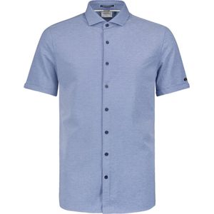 No Excess Mannen Jersey Overhemd Met Melange Textuur - Tijdloze Stijl Voor Elke Gelegenheid Kobalt S