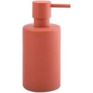 Zeepdispenser tube | met roestvrijstalen pomp | dispenser voor vloeibare zeep, porselein, 300 ml | duurzaam en robuust | mat rood