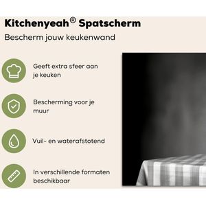 Spatscherm keuken 120x60 cm - Kookplaat achterwand Bengaal - Kat - Tafelkleed - Zwart - Wit - Dier - Muurbeschermer - Spatwand fornuis - Hoogwaardig aluminium