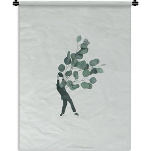 Wandkleed - Wanddoek - Ballon - Man - Retro - 120x160 cm - Wandtapijt