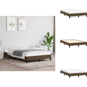 vidaXL Bedframe - Bedframe - Bed - Slaapmeubel - Bedframe zonder matras 120x190 cm stof donkerbruin