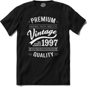 Vintage Legend Sinds 1997 - verjaardag en feest cadeau - Kado tip - T-Shirt - Unisex - Zwart - Maat M