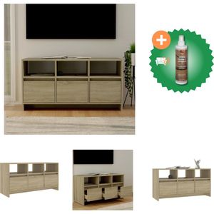 vidaXL Tv-meubel 102x37-5x52-5 cm spaanplaat sonoma eikenkleurig - Kast - Inclusief Houtreiniger en verfrisser