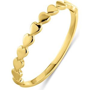 Silvent 9NBSAM-G220173 Gouden Ring met Hartjes - Dames - Maat 54 - 2,4mm Breed - 14 Karaat - Goud