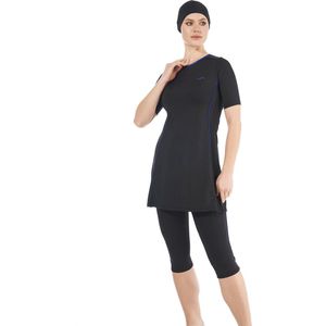Badpak t-shirt model met korte broek, dames, zwart, maat 2XL / 46
