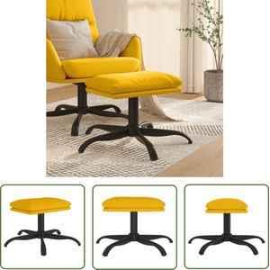 The Living Store Voetenbank 60x60x36 cm fluweel mosterdgeel - Fluweel Voetenbank - Mosterdgeel Voetenbank - Voetenbank Salon - Relax Stoel - Voetenbank Kopen