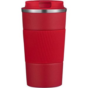 Koffiebeker To Go - Thermosbeker - Travel Mug - Theebeker - Roestvrij Staal - RVS - Rood - 380 ml