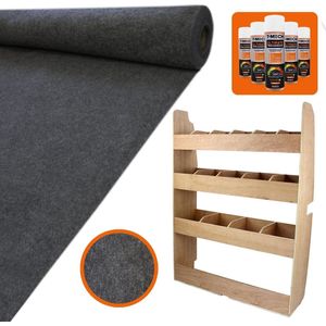11 vierkante meter antraciet busbekleding, lijm & Ford Transit Custom rek
