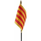 Catalonie mini vlaggetje op stok 10 x 15 cm