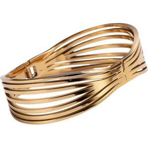 Marama - armband Noor - RVS gold plated - bangle - damesarmband - scharniersluiting - luxe cadeau dames