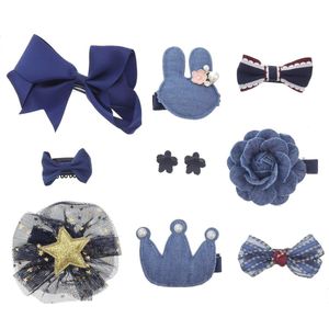 Haarspeldjes meisje - set blauw- speldjes en haarschuifjes - geschenkset- 10 stuks