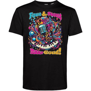 T-shirt Neon Muziek Impressie | Toppers in Concert 2025 | Stout & Fout maar Goud | Foute Party Shirt | Zwart | maat XXL