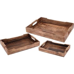 Dienbladen Mango Hout - 3 Delig
