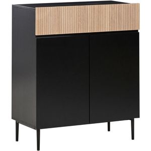 BLYTHE - Sideboard 2-deurs - Zwart/Bruin - MDF