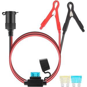 Krokodil Clips12V/24V Auto Batterij 3 Meter 16AWG Sigarettenaansteker Extension Adapter - 15A Zekering - Auto Tractor Boot Inverter Compressoren