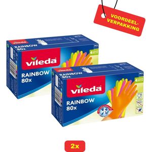 2x Vileda Rainbow Handschoenen maat M/L 2x 80 Stuks - Voordeelverpakking!