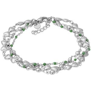 iXXXi Jewelry-Botswana (green beads)-Zilverkleurig-Dames Armband