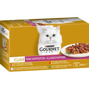 Purina Gourmet Katten Natvoer, Gold Feine Komposition, Multipack 4x85g, 340 g