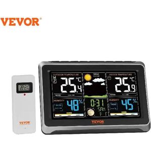 Bolmans - Weerstation - Radioweerstation met Weersvoorspelling - Thermo/hygrometer - RCC Atoomklok - 19cm display - 100m Afstandsbediening - 7 Talen - Alarmfuncties - Automatische Kalibratie - Dimmen op 3 Niveaus