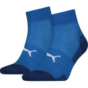 Puma Sport Cushioned Quarter (2-pack) - hoge enkelsokken - blauw - Maat: 39-42