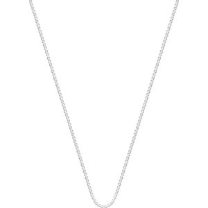 Lucardi Dames Ketting met venetiaanse schakel - Echt Zilver - Ketting - Cadeau - 42 cm - Zilverkleurig