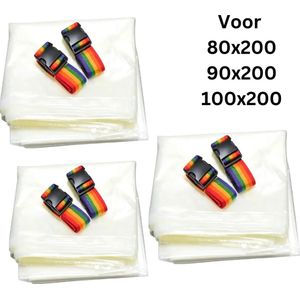 3x Multifunctioneel Vacuümzak voor matrassen - Dekbedden - Matras toppers - kleding - bedden met rits - Vacuumzak - verhuisverpakking - 80x200 - 90x200 - 100x200 - Opbergen