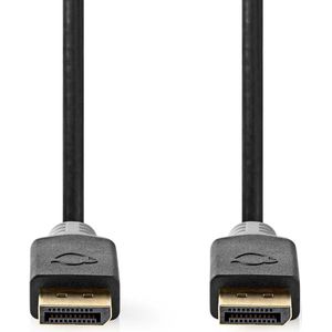 Nedis DisplayPort-Kabel - DisplayPort Male - DisplayPort Male - 8K@60Hz - Verguld - 3.00 m - Rond - PVC - Antraciet / Grijs - Doos