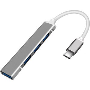 4 in 1 USB C-HUB Multipoort Adapter - 4x USB poorten - USB 3.0 en Type-C opladen - Bruikbaar voor Macbook , iPad Pro