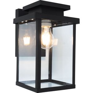 Olucia Tiamo - Moderne Buiten wandlamp - Aluminium/Glas - Zwart