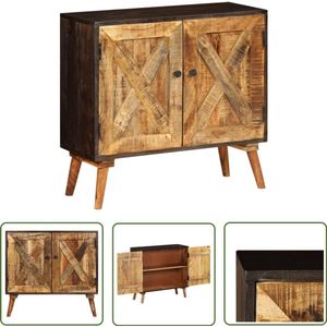 The Living Store Dressoir 85x30x75 cm massief mangohout - Dressoir - Mangohout - Vintage - Rustic - Landelijk Wonen