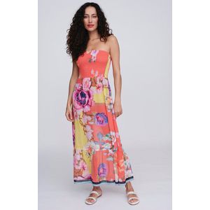 Pia Rossini - Hawaii Maxi Dress - maat S - Meerkleurig/Oranje