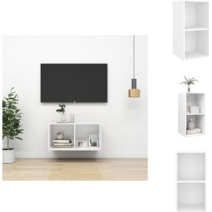 vidaXL Tv-meubel - Wandmontage - 37 x 37 x 72 cm - Wit hout - Kast
