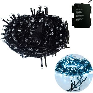 Cheqo® Kerstboomverlichting - Lichtsnoer - Kerstlampjes - Led Verlichting - Kerstverlichting voor Binnen - 192 LED - 15 Meter - Wit - Op Batterijen