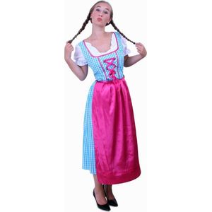 Tiroler jurk lang Anna blauw/wit mt.40