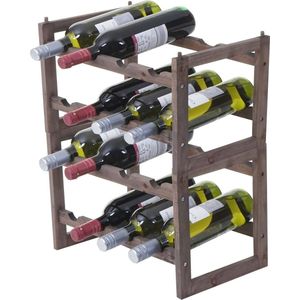 Cosmo Casa ""Wijnrek - Flessenrek Wijnstandaard Wijnhouder- Den 2 Planken - 1 Stuk
