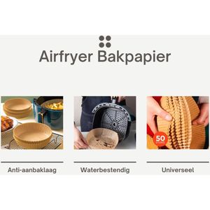 Airfryer Bakpapier - Airfryer Accessoires - Wegwerp Bakpapier - 50 Stuks - Ø 20 CM - Geschikt voor airfryer XL en XXL, oven en magnetron