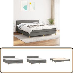 vidaXL Boxspring - Donkergrijs - 160x200 cm - Luxe Comfort Boxspringbed - Slaapcomfort - Boxspring - Tweepersoonsbed - Donkere Kleuren