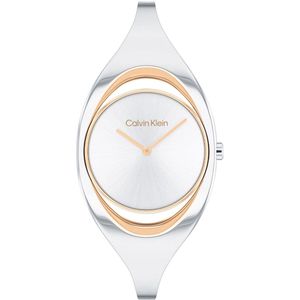 Calvin Klein CK25200424 Elated Dames Horloge - Mineraalglas - Staal - Zilverkleurig - 30 mm breed - Quartz - Druksluiting - 3 ATM (spatwater)